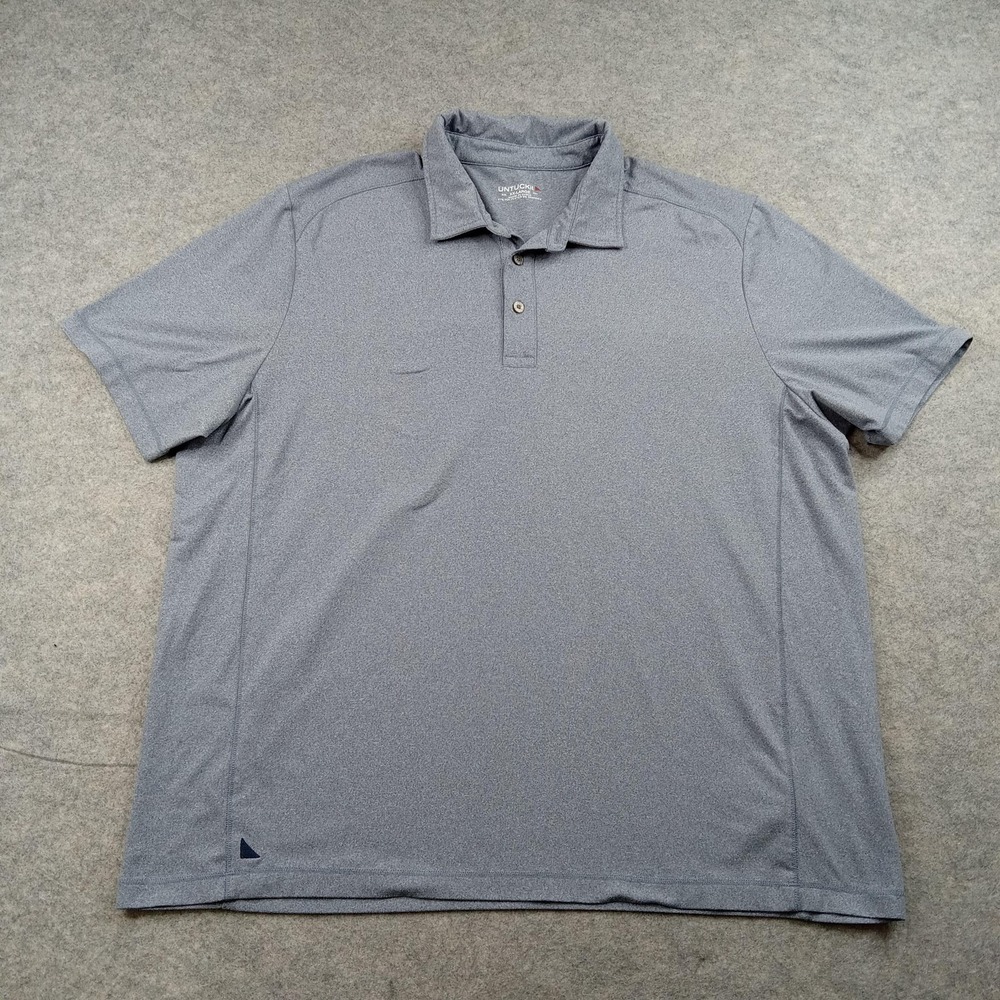 UNTUCKit Polo Shirt Mens 2XL Gray Performance Stretch Golf Tagless Short Sleeve